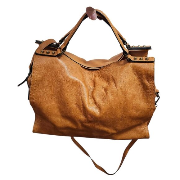 C & C California Leather Bag Satchel Crossbody Tote Bag British Tan - Picture 5 of 16